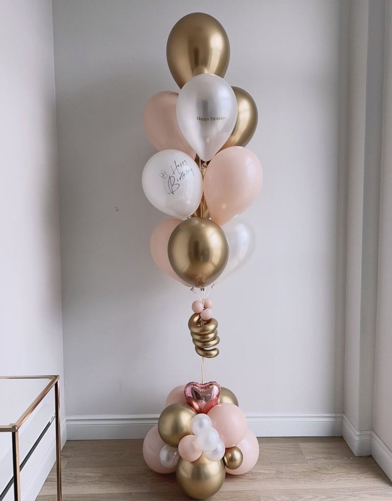 Helium Birthday Balloon Bouquet with Balloon Base