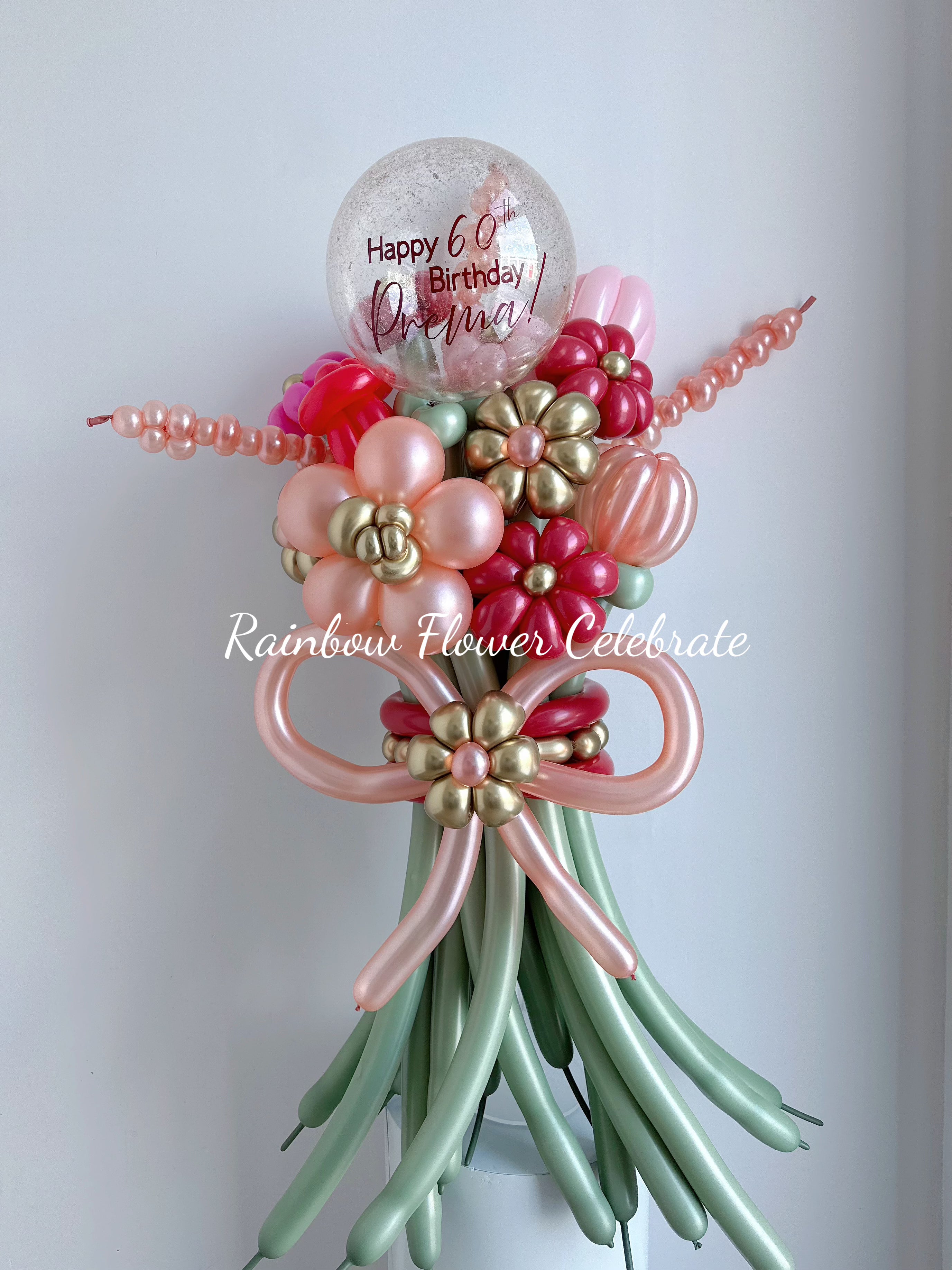 Birthday Balloon Flower Bouquet - Rainbow Flower Celebrate