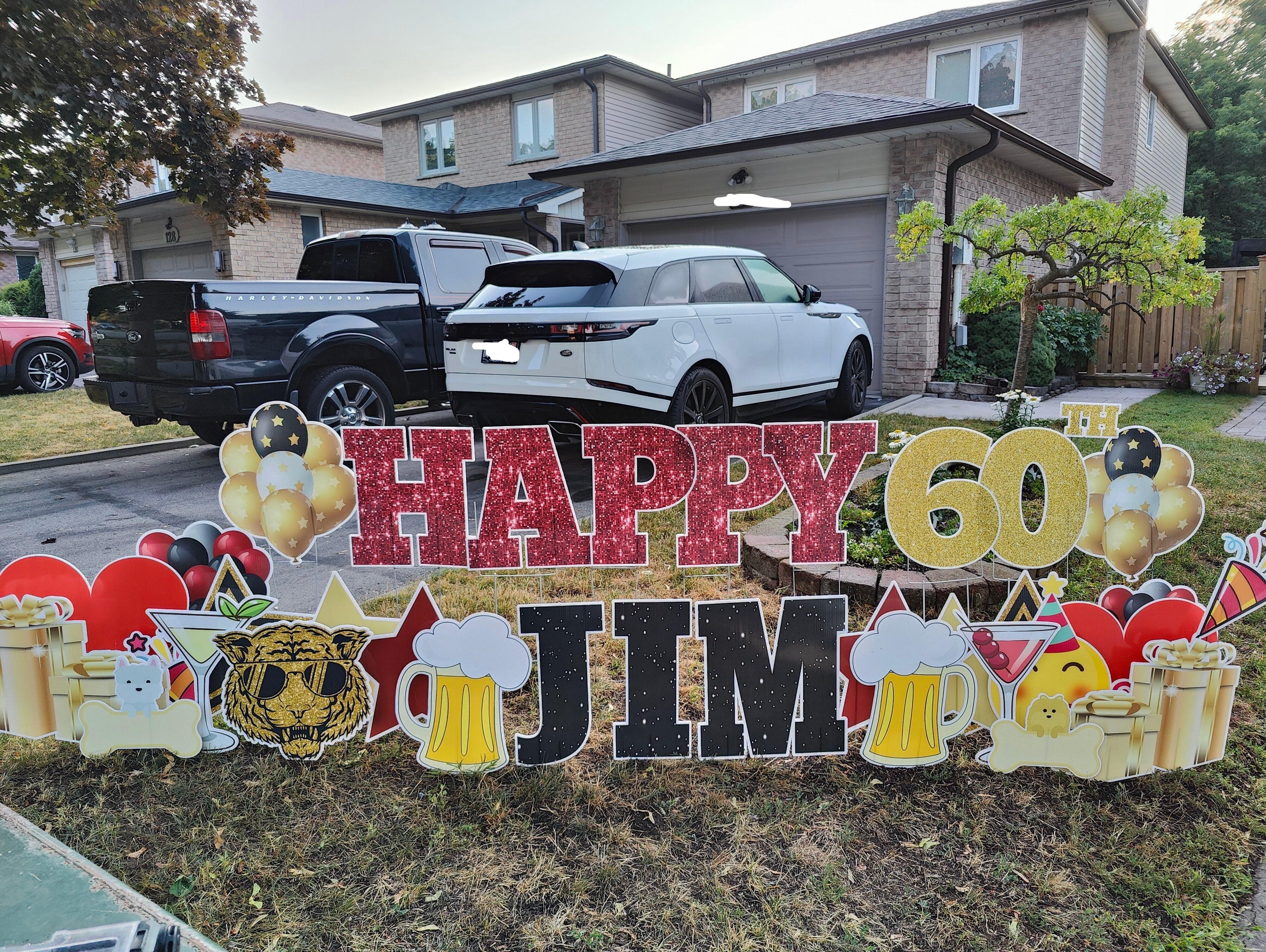 Simple Setup-Happy Birthday Lawn Card Greeting - Rainbow Flower Celebrate