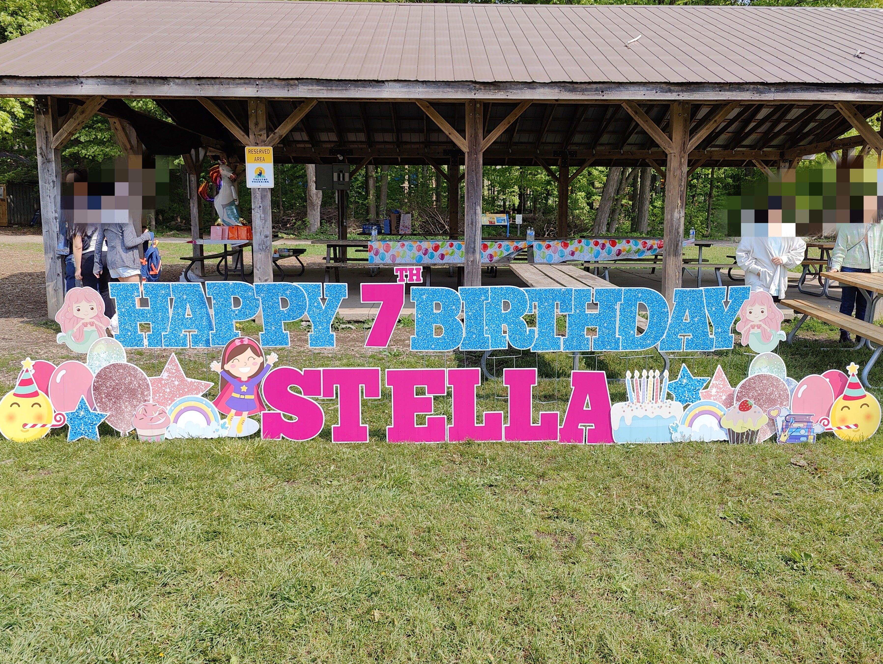 Premium Setup-Happy Birthday Lawn Card Greeting - Rainbow Flower Celebrate