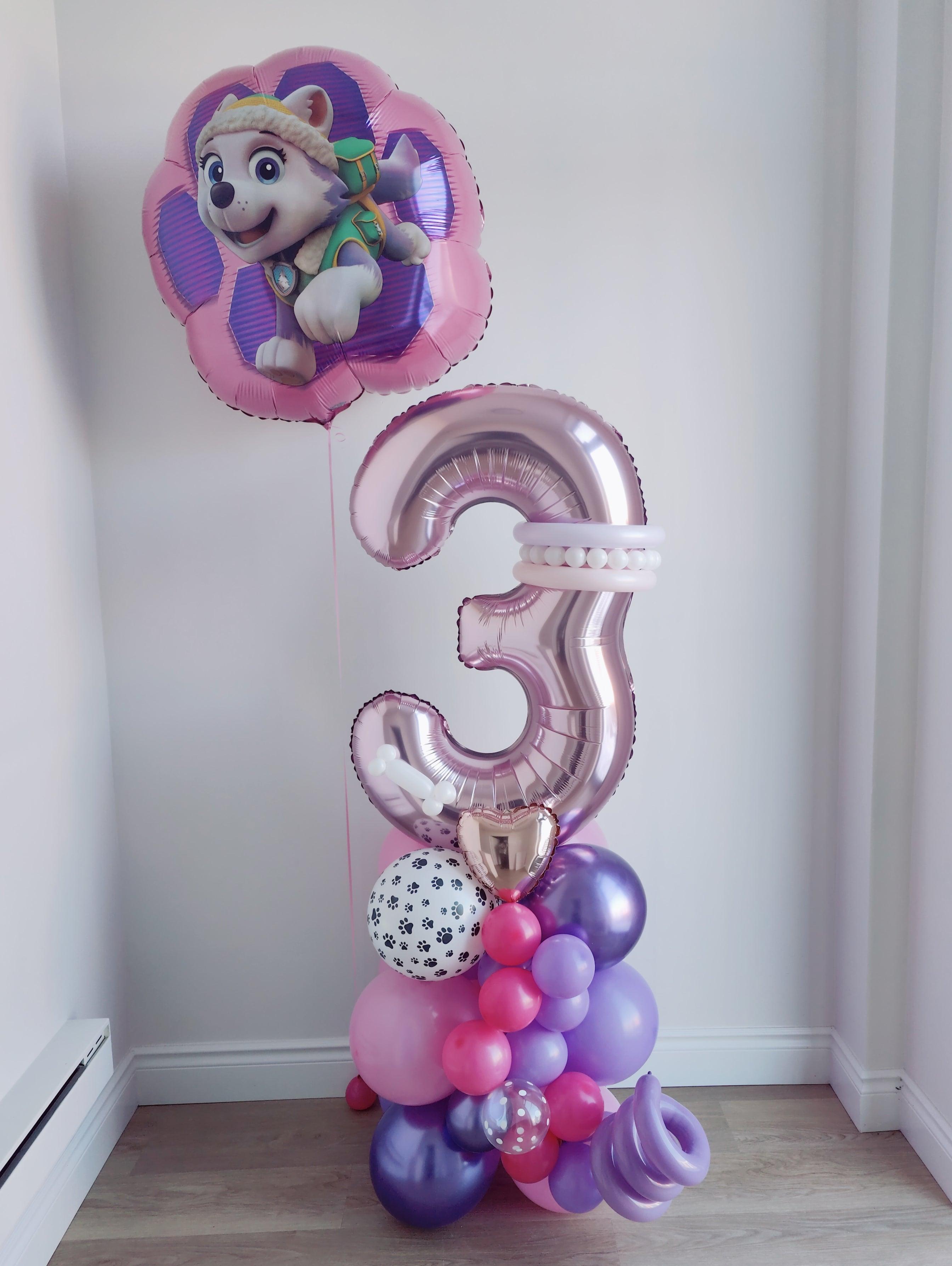 Single Number Balloon Arrangement with a Themed Helium Foil - Rainbow Flower Celebrate