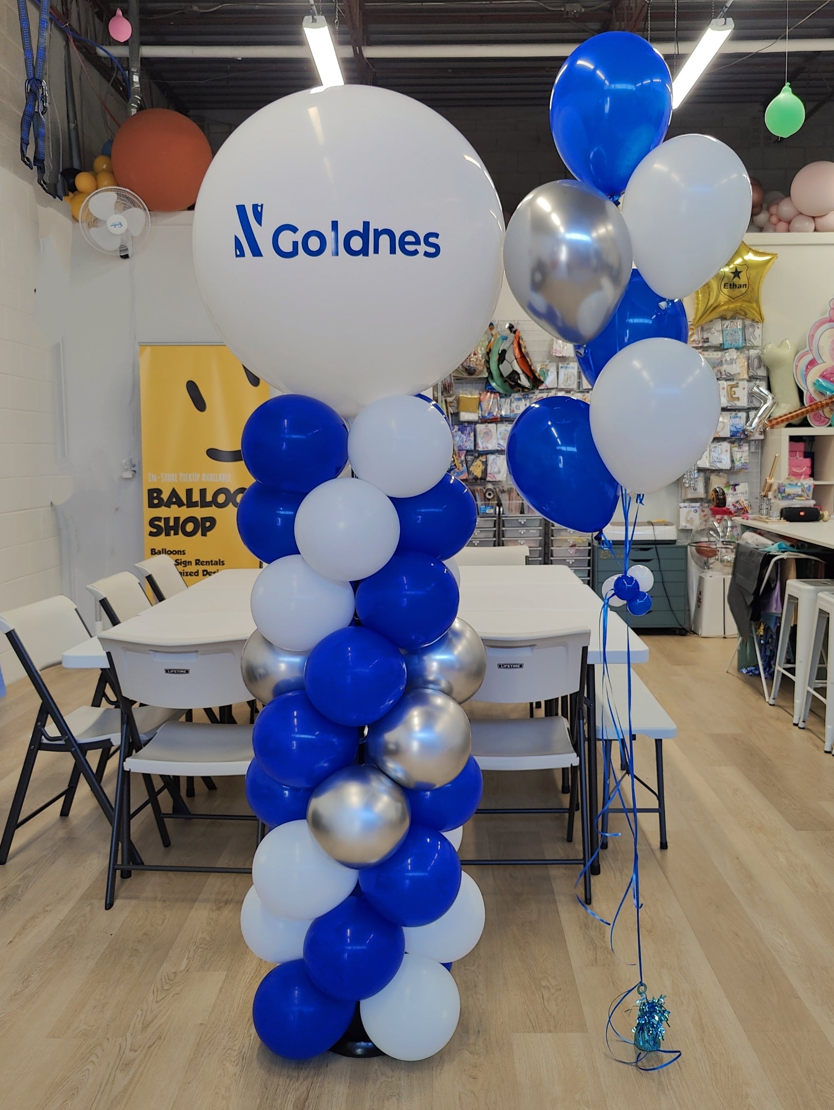 Balloon Column With Jumbo Balloon with Customized Text