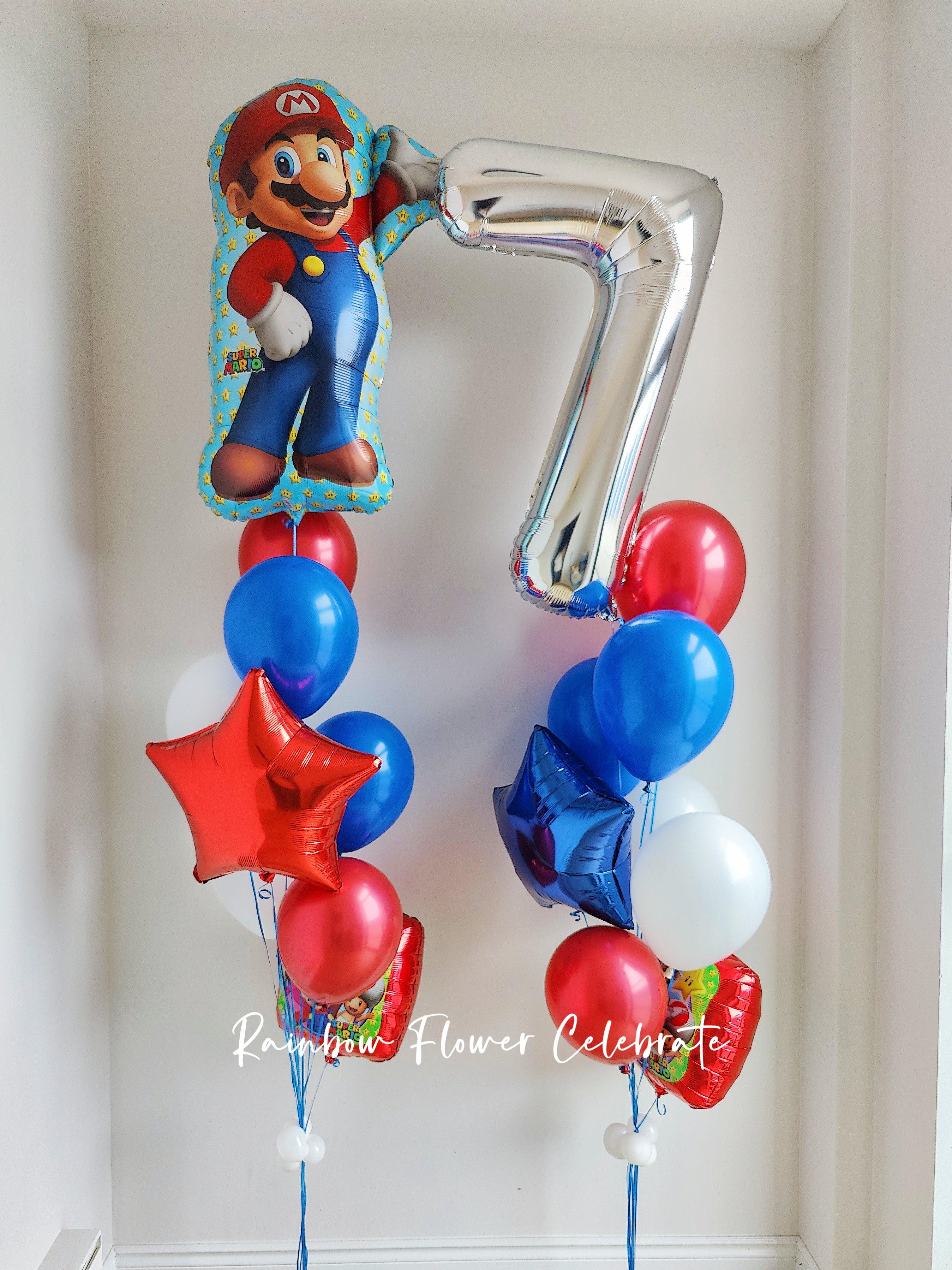 Number And Themed Foil Balloon Set - Rainbow Flower Celebrate