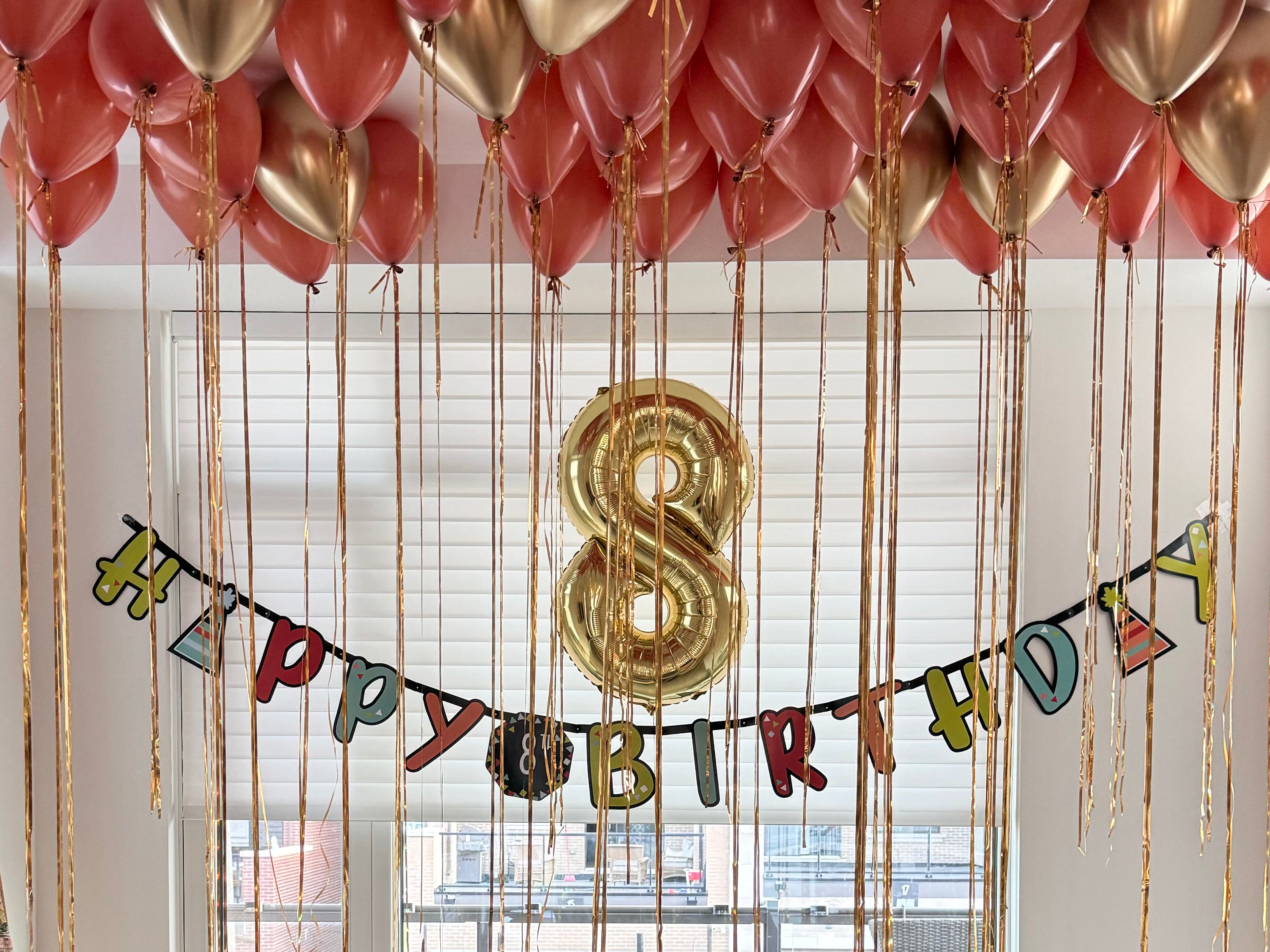 Ceiling Balloons - Rainbow Flower Celebrate