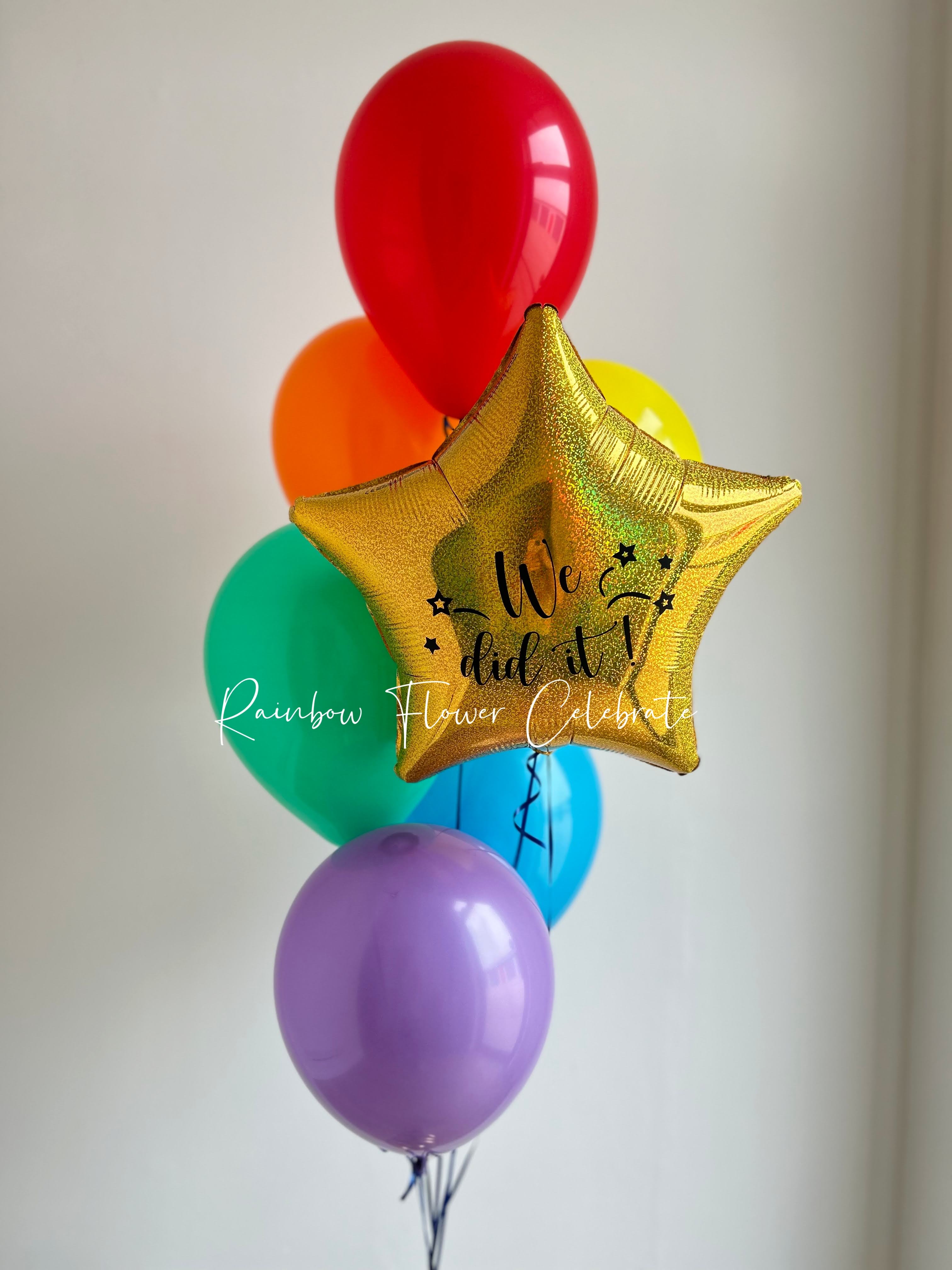 Personalized message Foil Star+6 Color Latex Helium