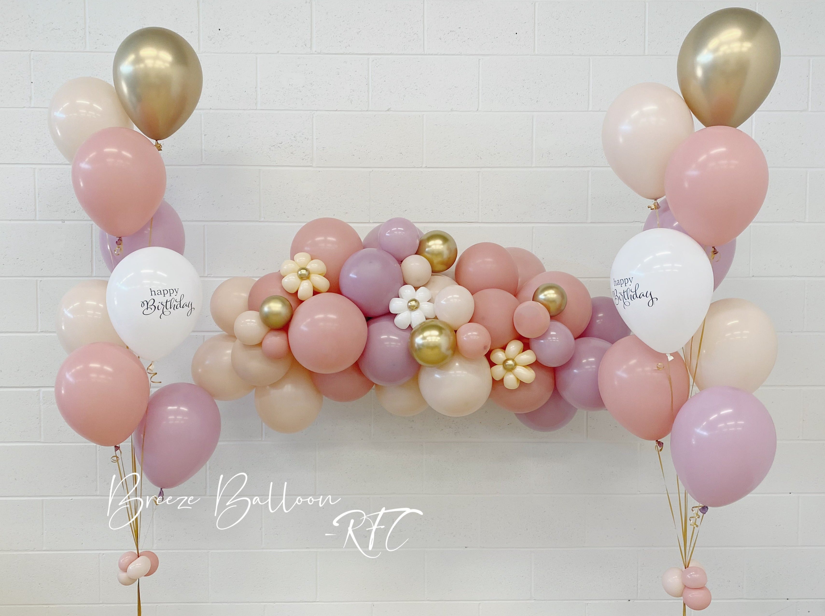 Balloon Garland and Helium Set - Rainbow Flower Celebrate